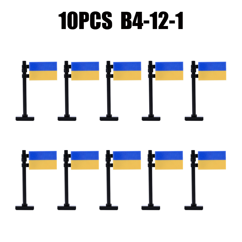 24PCS MOC Medieval National Flag Building Blocks American Kingdom British Gadsden Accessories DIY Bricks Toys Children Gift