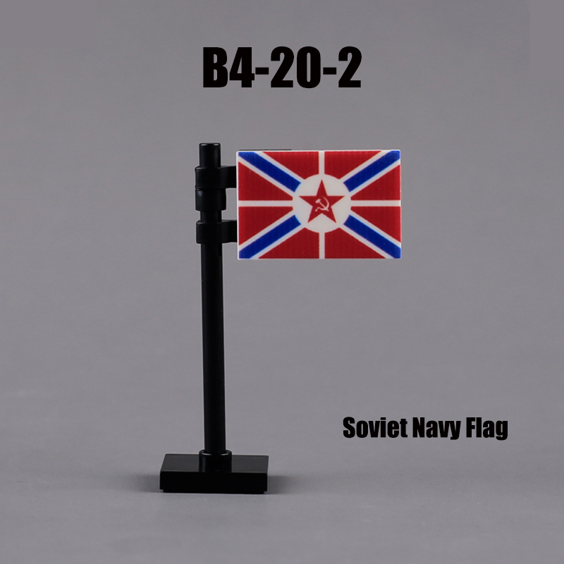 24PCS MOC Medieval National Flag Building Blocks American Kingdom British Gadsden Accessories DIY Bricks Toys Children Gift