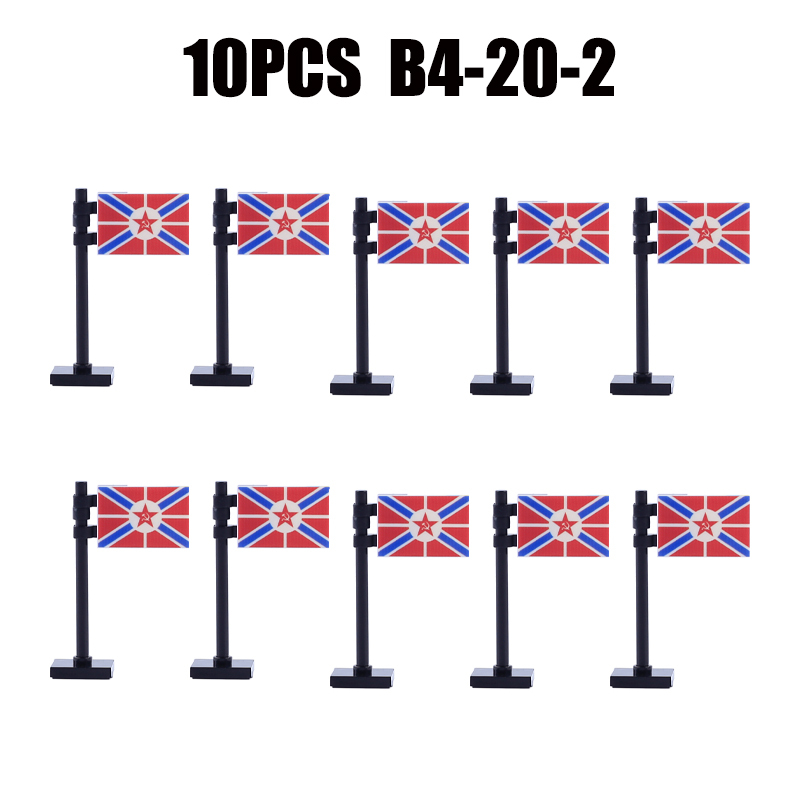 24PCS MOC Medieval National Flag Building Blocks American Kingdom British Gadsden Accessories DIY Bricks Toys Children Gift