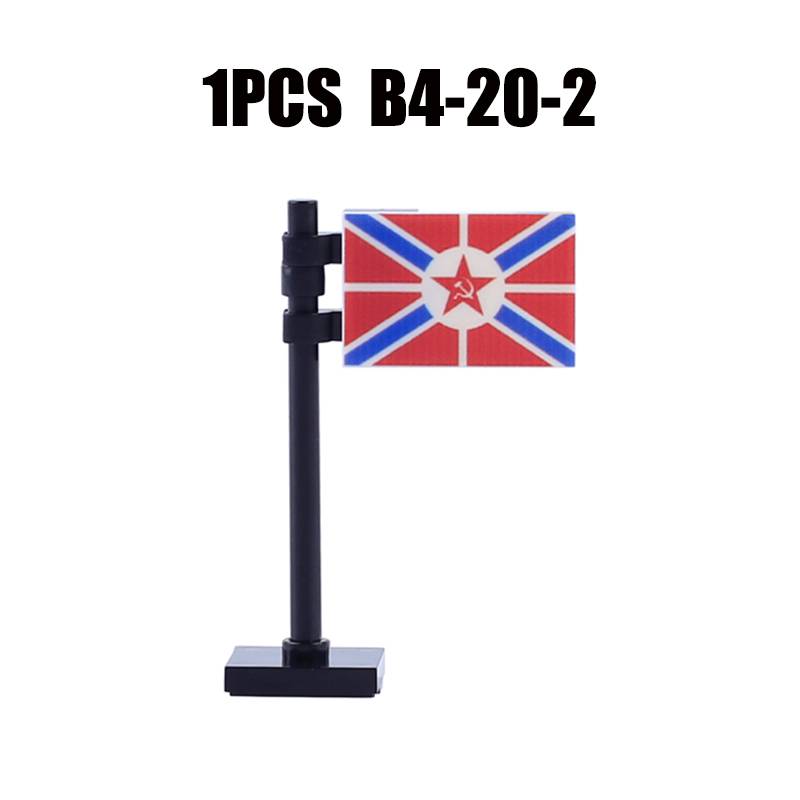24PCS MOC Medieval National Flag Building Blocks American Kingdom British Gadsden Accessories DIY Bricks Toys Children Gift