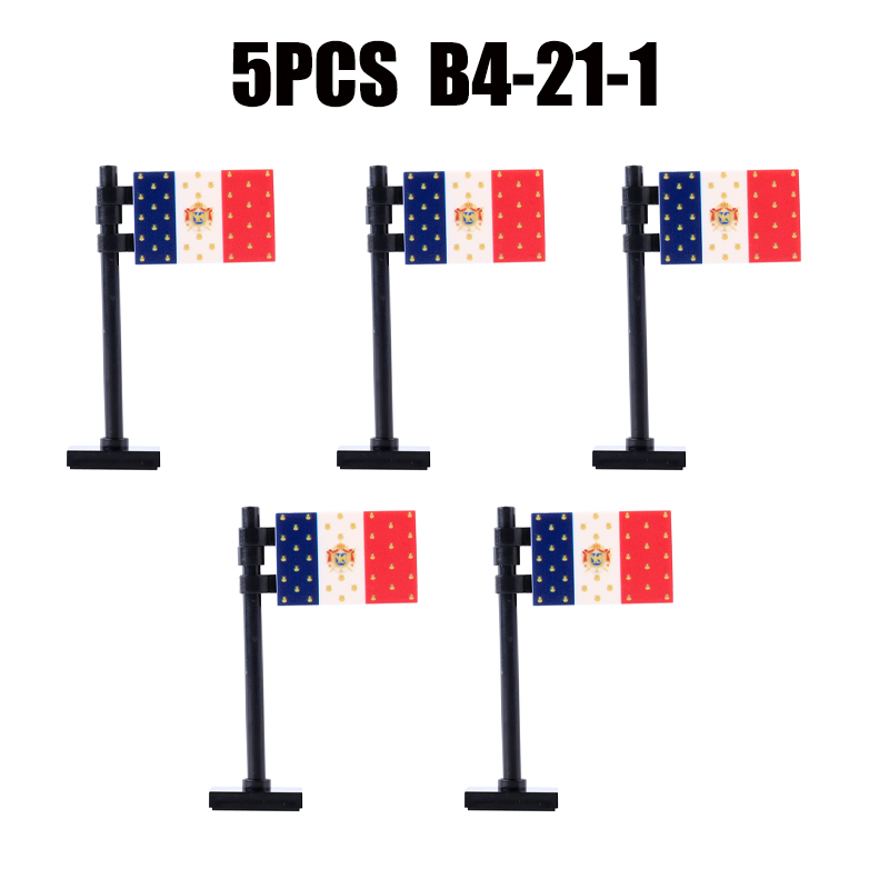 24PCS MOC Medieval National Flag Building Blocks American Kingdom British Gadsden Accessories DIY Bricks Toys Children Gift