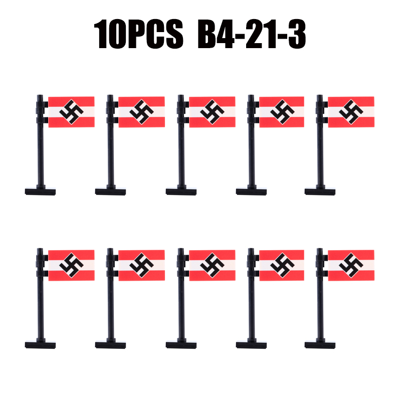 24PCS MOC Medieval National Flag Building Blocks American Kingdom British Gadsden Accessories DIY Bricks Toys Children Gift