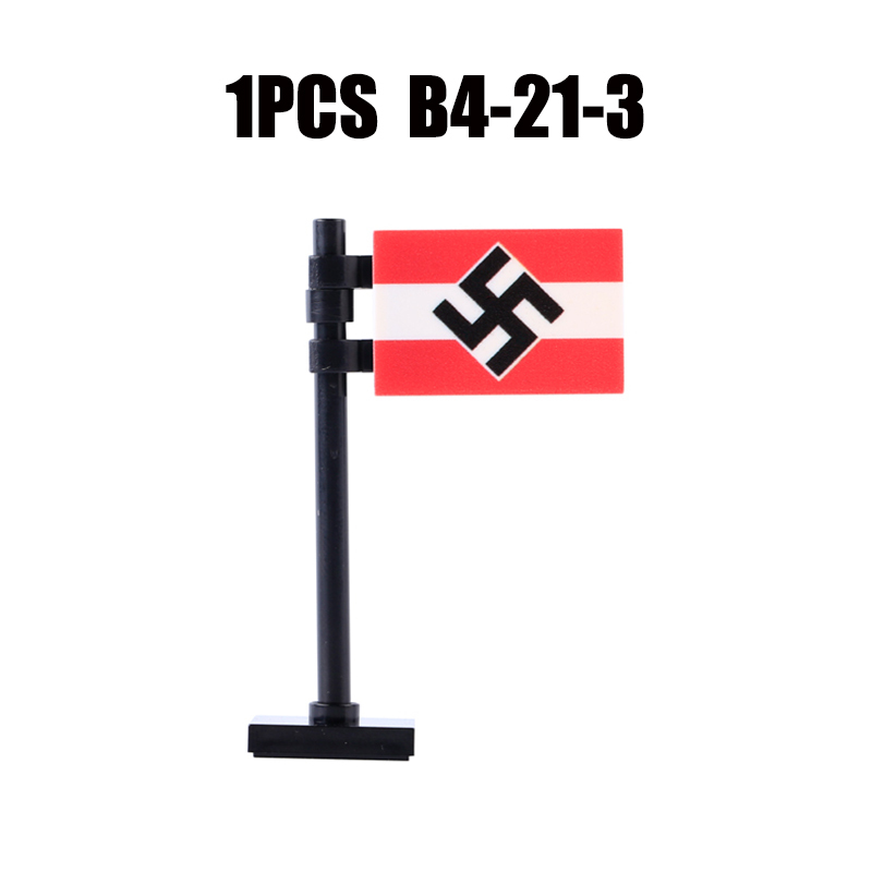 24PCS MOC Medieval National Flag Building Blocks American Kingdom British Gadsden Accessories DIY Bricks Toys Children Gift