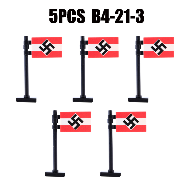 24PCS MOC Medieval National Flag Building Blocks American Kingdom British Gadsden Accessories DIY Bricks Toys Children Gift
