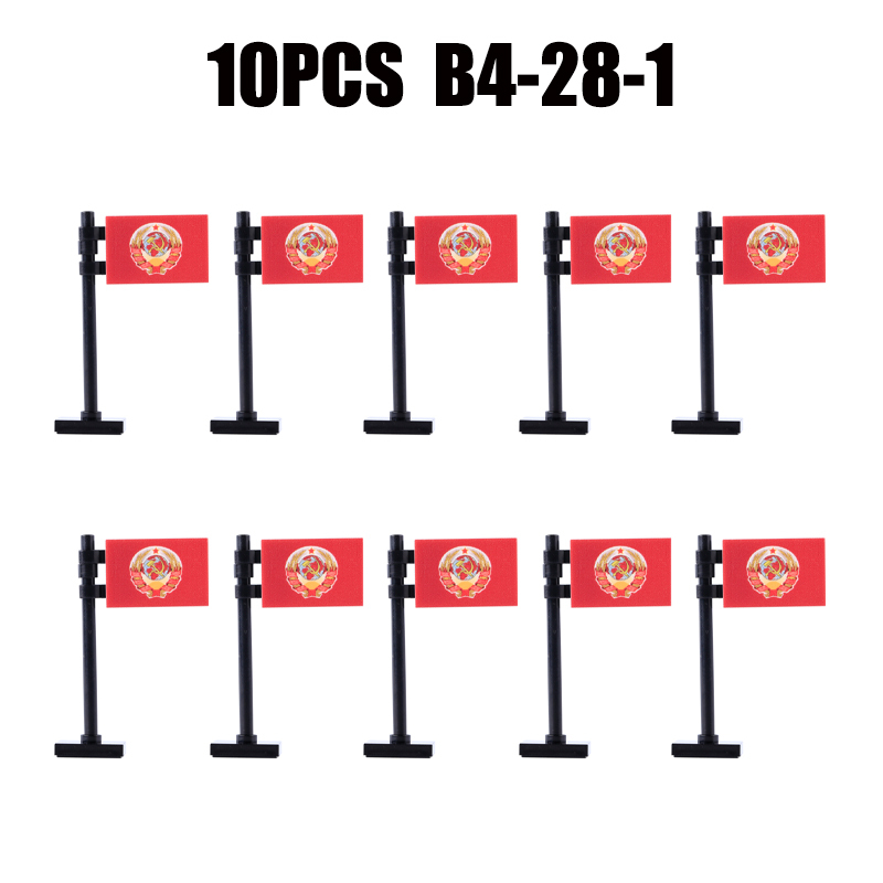 24PCS MOC Medieval National Flag Building Blocks American Kingdom British Gadsden Accessories DIY Bricks Toys Children Gift