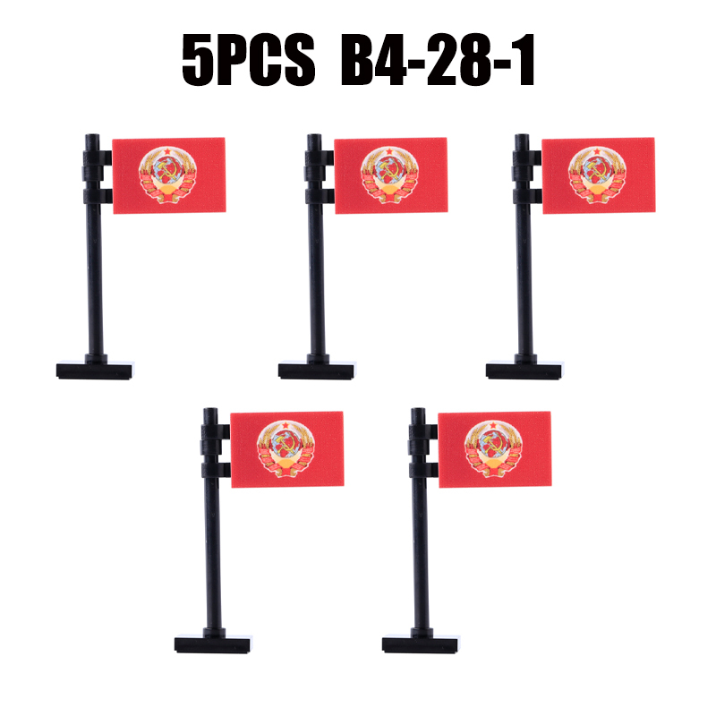 24PCS MOC Medieval National Flag Building Blocks American Kingdom British Gadsden Accessories DIY Bricks Toys Children Gift