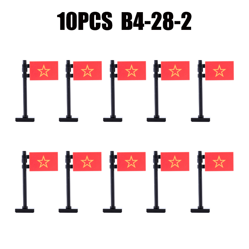 24PCS MOC Medieval National Flag Building Blocks American Kingdom British Gadsden Accessories DIY Bricks Toys Children Gift