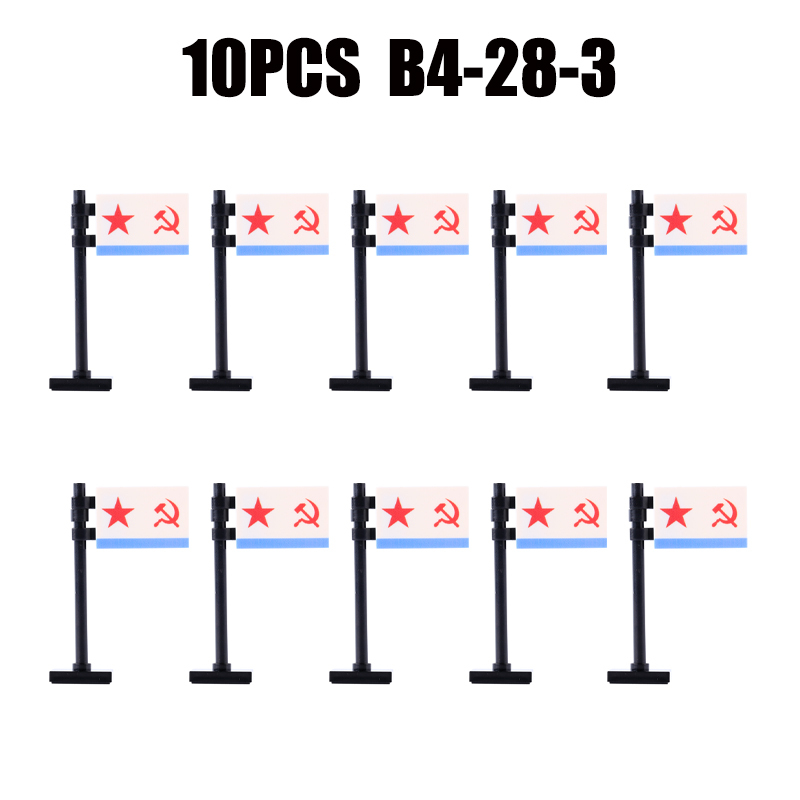 24PCS MOC Medieval National Flag Building Blocks American Kingdom British Gadsden Accessories DIY Bricks Toys Children Gift