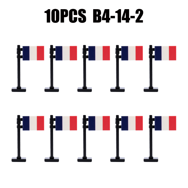 24PCS MOC Medieval National Flag Building Blocks American Kingdom British Gadsden Accessories DIY Bricks Toys Children Gift