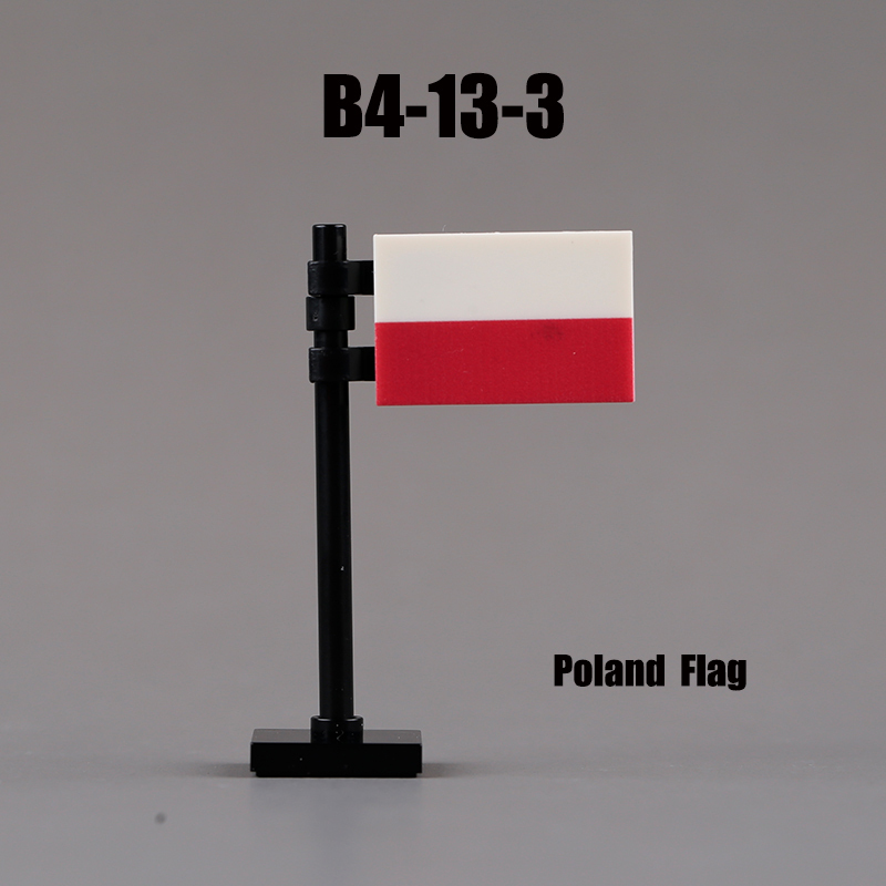 24PCS MOC Medieval National Flag Building Blocks American Kingdom British Gadsden Accessories DIY Bricks Toys Children Gift