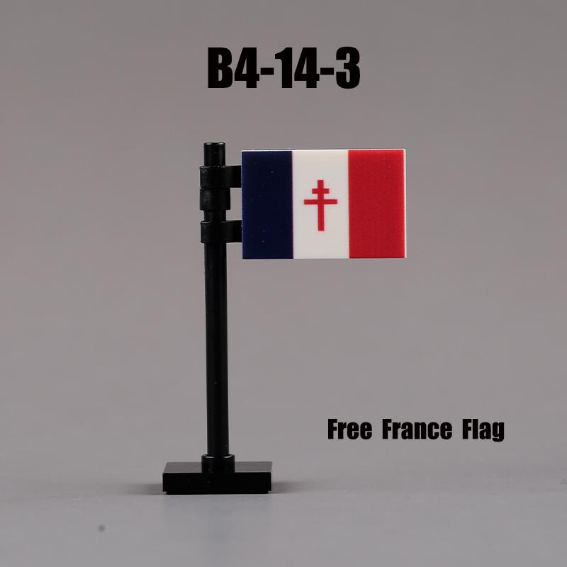 24PCS MOC Medieval National Flag Building Blocks American Kingdom British Gadsden Accessories DIY Bricks Toys Children Gift