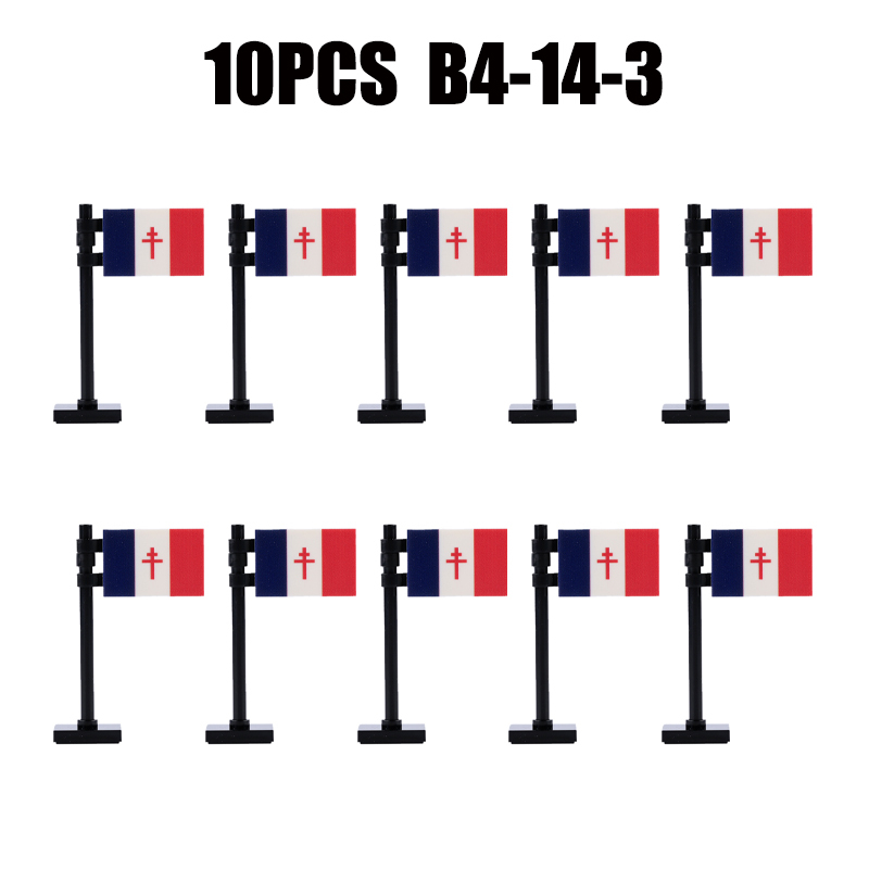 24PCS MOC Medieval National Flag Building Blocks American Kingdom British Gadsden Accessories DIY Bricks Toys Children Gift