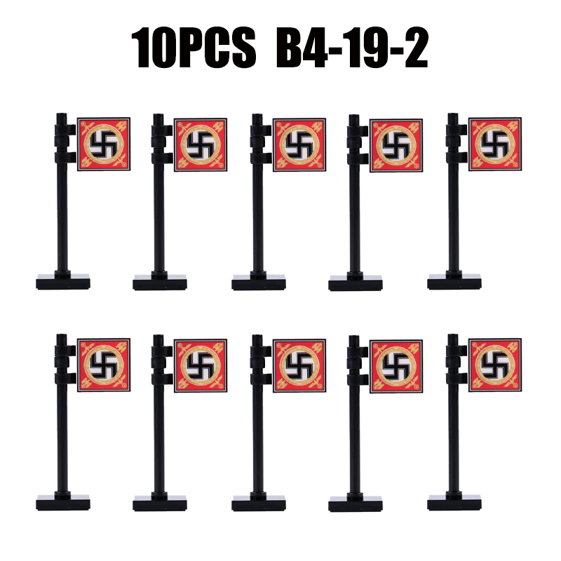 24PCS MOC Medieval National Flag Building Blocks American Kingdom British Gadsden Accessories DIY Bricks Toys Children Gift