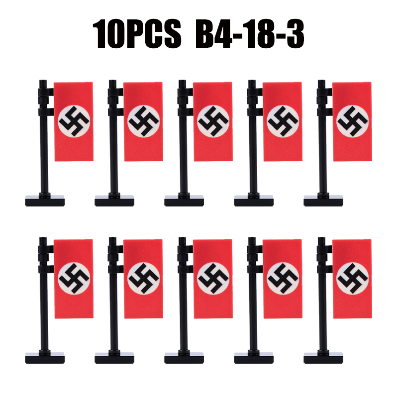 24PCS MOC Medieval National Flag Building Blocks American Kingdom British Gadsden Accessories DIY Bricks Toys Children Gift