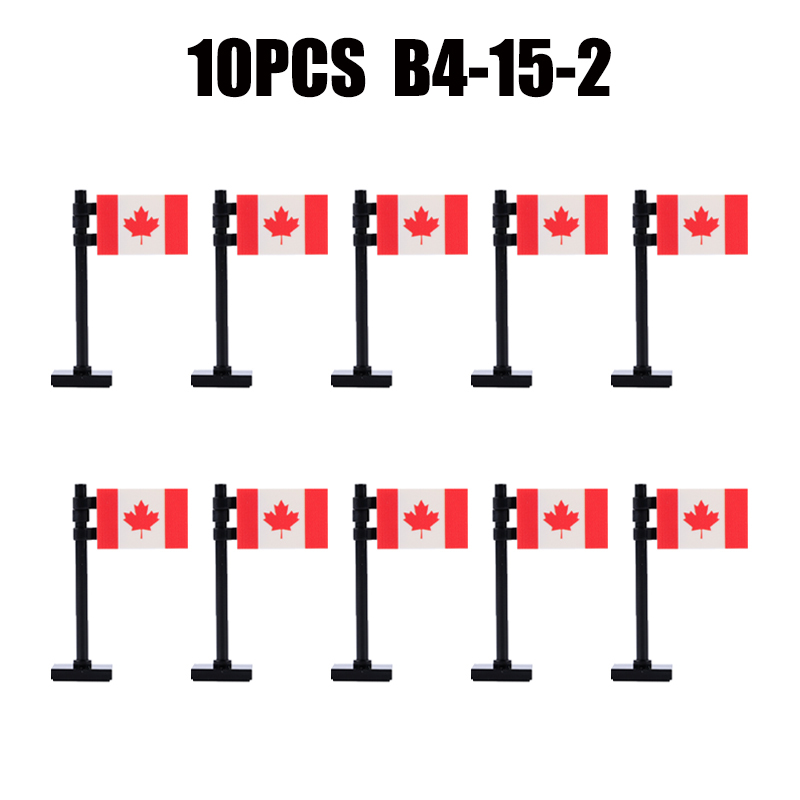 24PCS MOC Medieval National Flag Building Blocks American Kingdom British Gadsden Accessories DIY Bricks Toys Children Gift