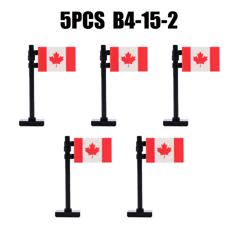 24PCS MOC Medieval National Flag Building Blocks American Kingdom British Gadsden Accessories DIY Bricks Toys Children Gift