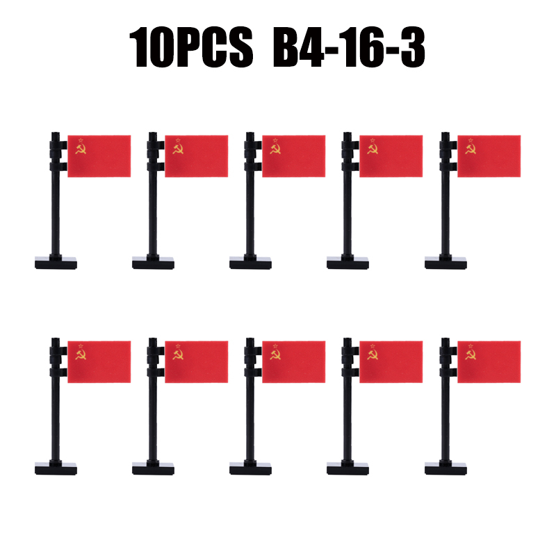 24PCS MOC Medieval National Flag Building Blocks American Kingdom British Gadsden Accessories DIY Bricks Toys Children Gift