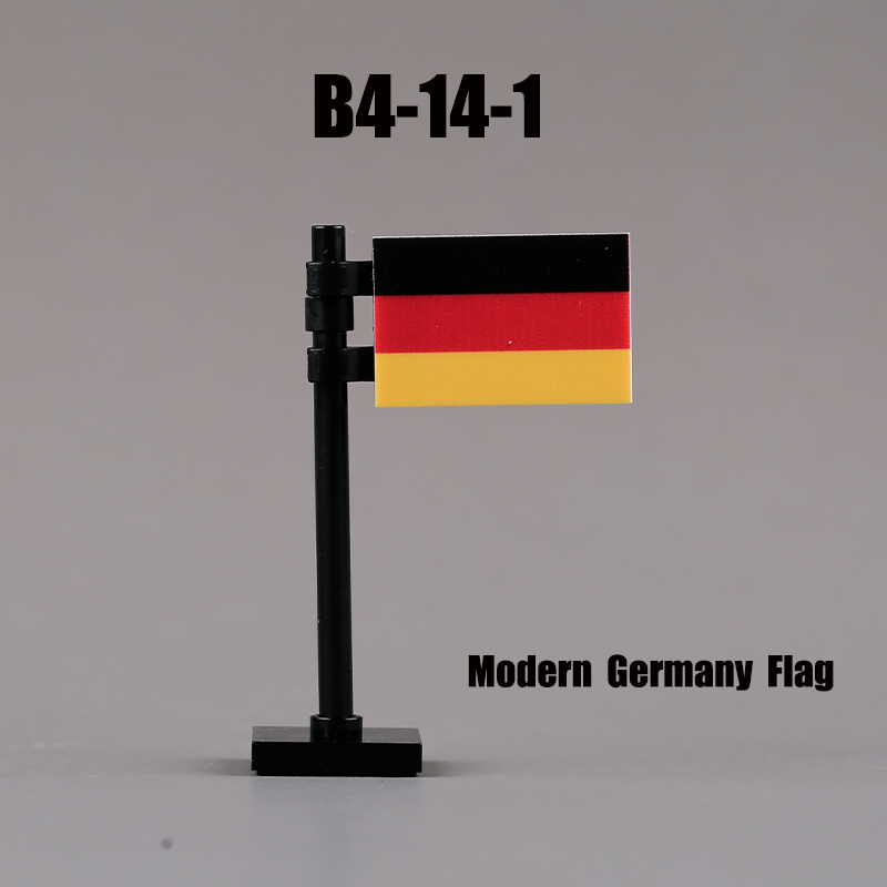 24PCS MOC Medieval National Flag Building Blocks American Kingdom British Gadsden Accessories DIY Bricks Toys Children Gift