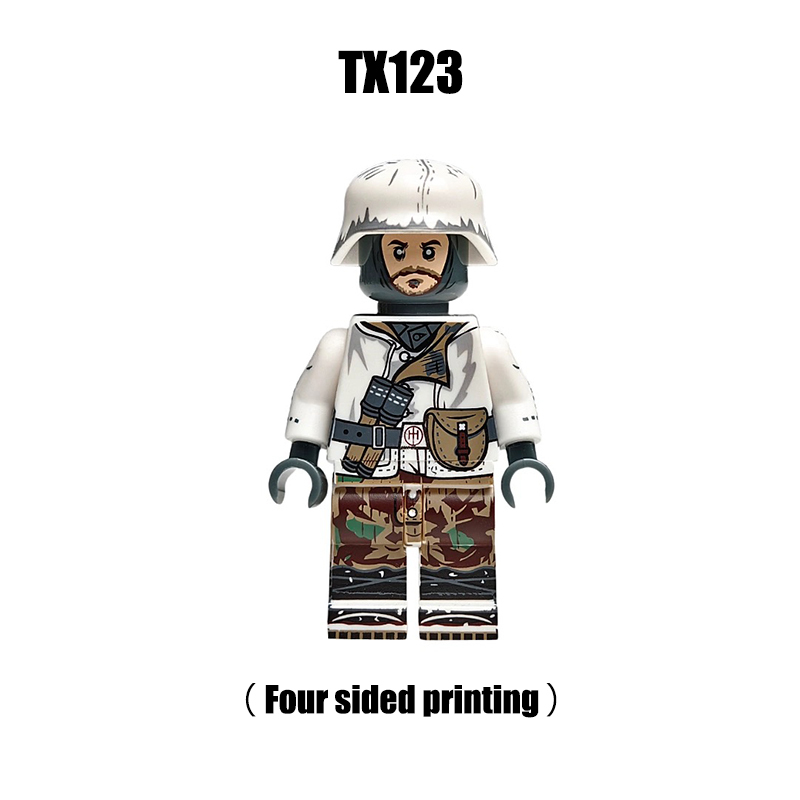 WW2 Military WW2 American soldiers Winter snow camouflage German army  Action Figures Infantry Artillery Sniper Building Blocks Weapons Gun Toys Boys