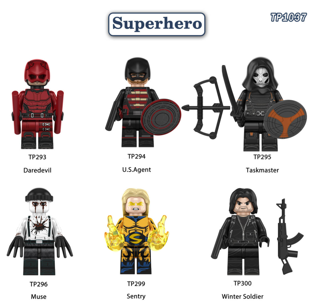 TP1037 Marvel DC Super Hero Marvel  Action Figures Superman Daredevil Minifigs Building Blocks Model Collection Toys Children Gifts