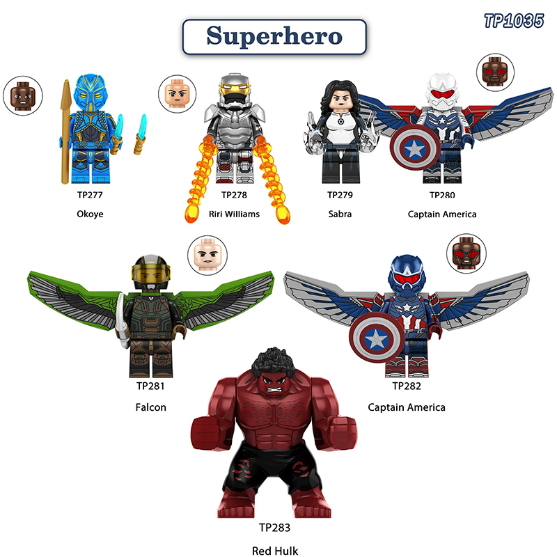DC Marvel Red Hulk Falcon Sabra Riri Williams Minifigs Compatible