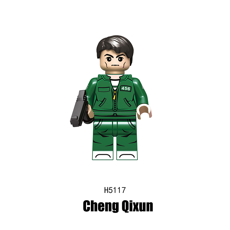 RT8004 Squid Game Action Figures Block Manager Minifigs Movies Action Figures Cheng Qixun Building Blocks Triangle Punisher KidsGifts Boys
