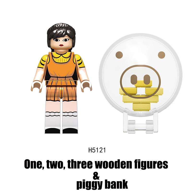 RT8004 Squid Game Action Figures Block Manager Minifigs Movies Action Figures Cheng Qixun Building Blocks Triangle Punisher KidsGifts Boys