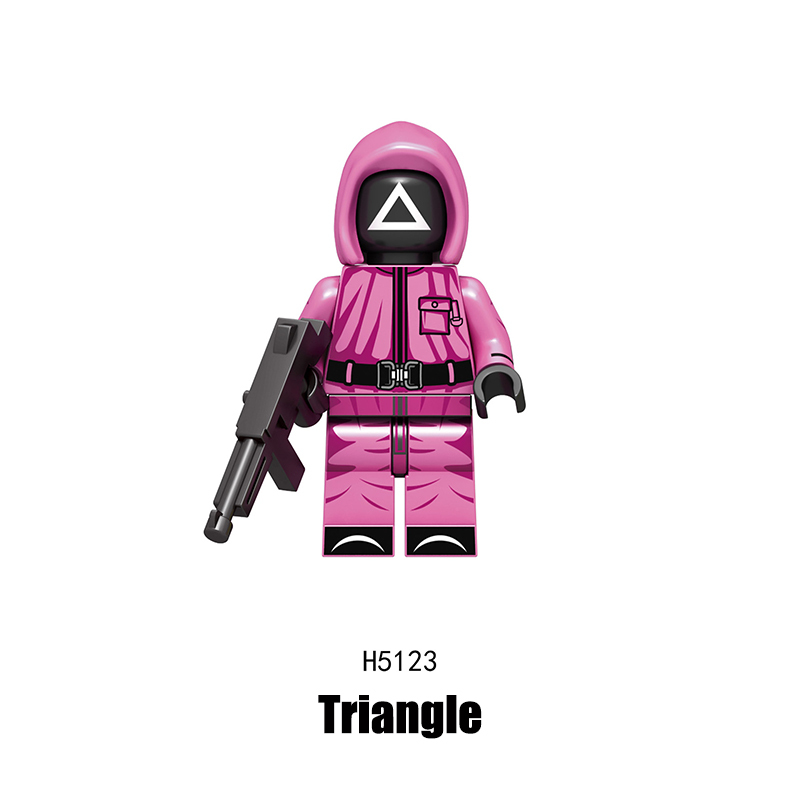 RT8004 Squid Game Action Figures Block Manager Minifigs Movies Action Figures Cheng Qixun Building Blocks Triangle Punisher KidsGifts Boys