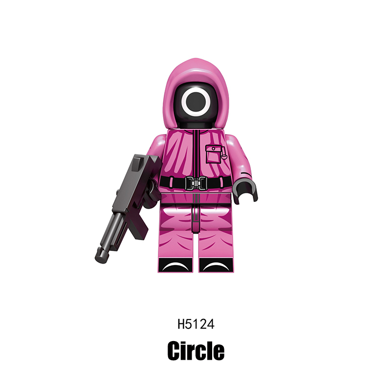 RT8004 Squid Game Action Figures Block Manager Minifigs Movies Action Figures Cheng Qixun Building Blocks Triangle Punisher KidsGifts Boys
