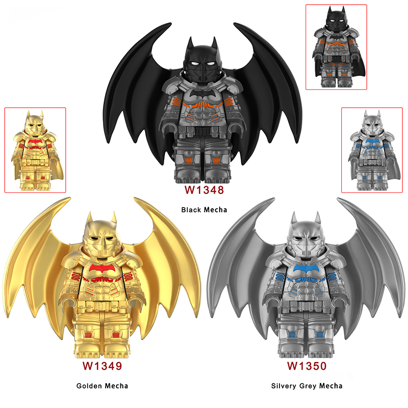 W1348-1350 Marvel DC Series Superheroes Batman Action Figures Building Blocks Hellbat Weapon Accessories Children Toys Boys Gift