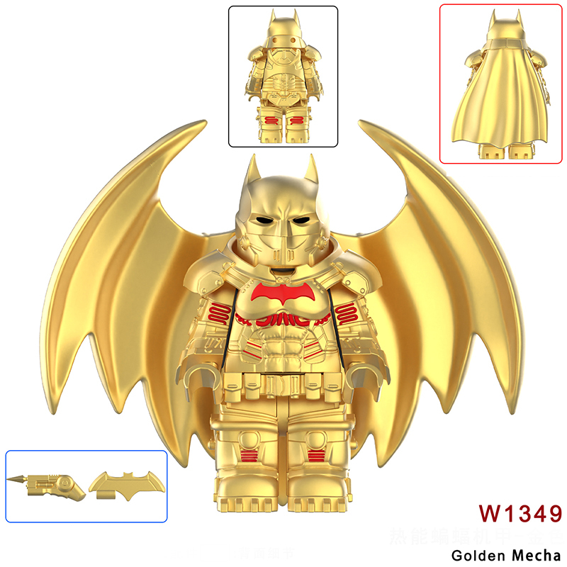 W1348-1350 Marvel DC Series Superheroes Batman Action Figures Building Blocks Hellbat Weapon Accessories Children Toys Boys Gift