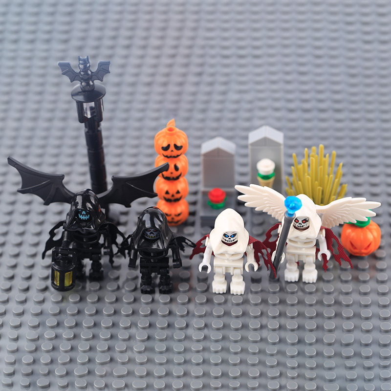 MOC Halloween Slender Man Annabelle Freddie Building Blocks Comic Skeleton Man Minifigs Broll Anime Action Children Gifts Toys