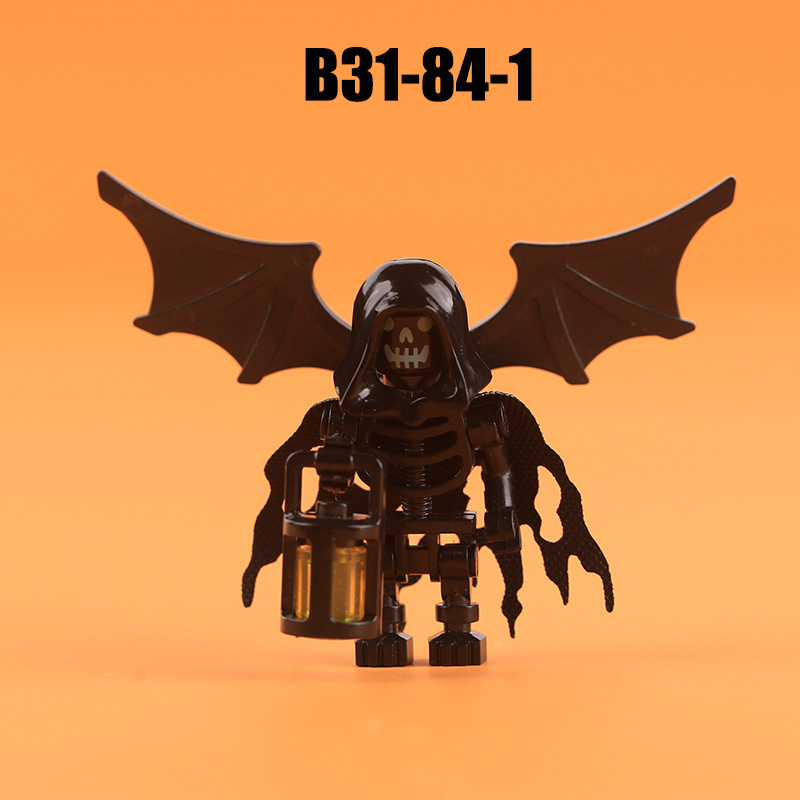 MOC Halloween Slender Man Annabelle Freddie Building Blocks Comic Skeleton Man Minifigs Broll Anime Action Children Gifts Toys