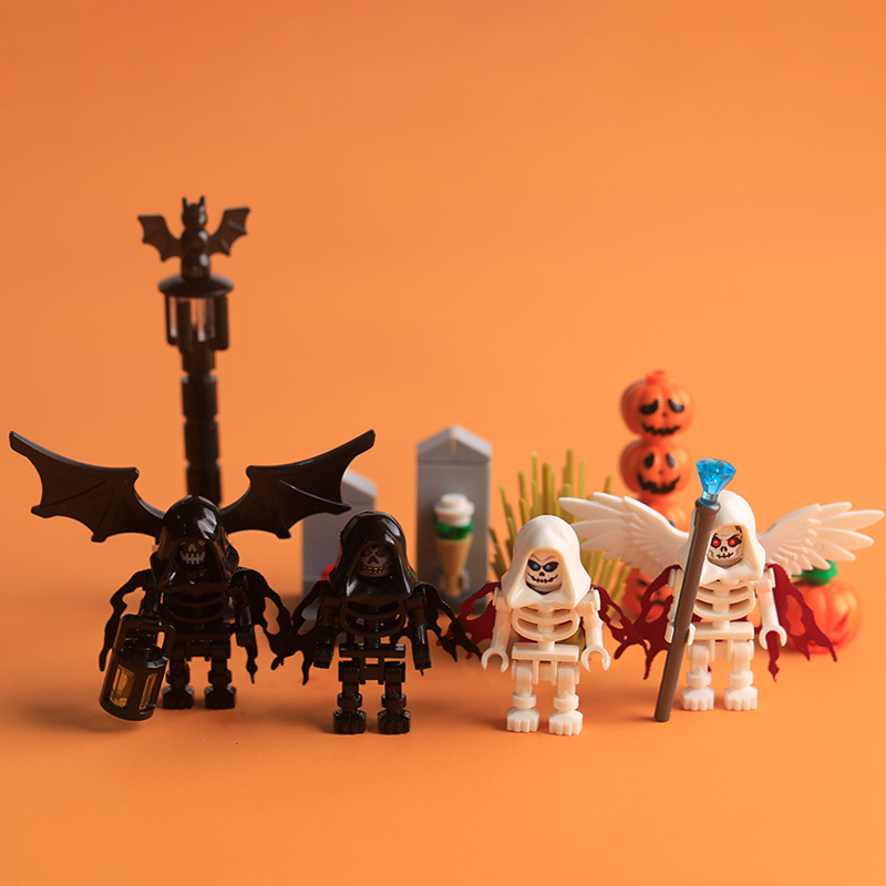 MOC Halloween Slender Man Annabelle Freddie Building Blocks Comic Skeleton Man Minifigs Broll Anime Action Children Gifts Toys