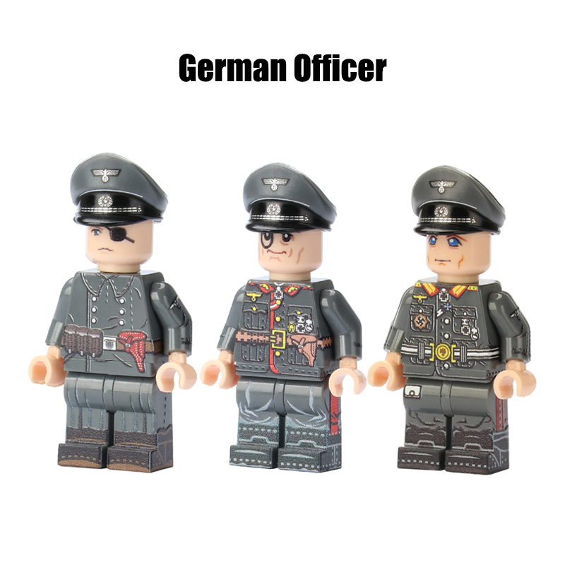 WW1 WW2 Military German  Colonel Claus von Stauffenberg Action Figures Walter Model Army Building Blocks Weapons Gun Toys Boys
