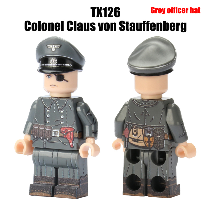 WW1 WW2 Military German  Colonel Claus von Stauffenberg Action Figures Walter Model Army Building Blocks Weapons Gun Toys Boys
