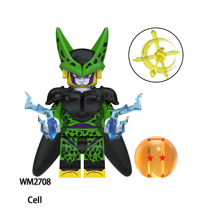 WM6182 Dragon Ball Songonku  Gohan Cell  Building Blocks Comic Torankusu Vegeta Turles Japanese Anime Action Gifts Toys Kids