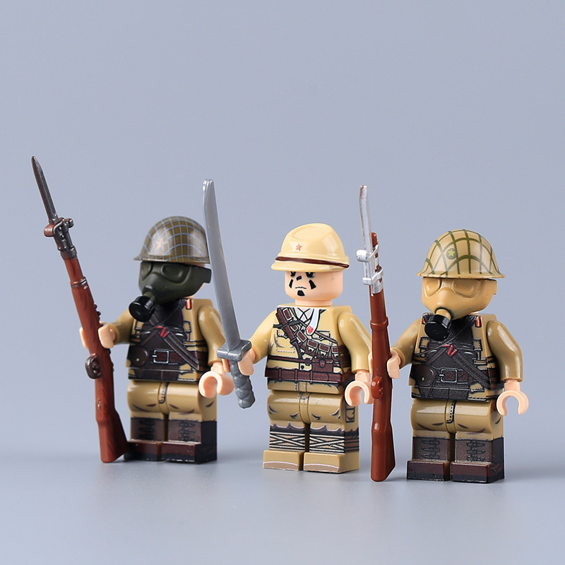 WW2 Military the War of Resistance Against Japan Soldiers Action Figures Sino-Japanese War UV Printing Building Blocks Weapons Gun Toys