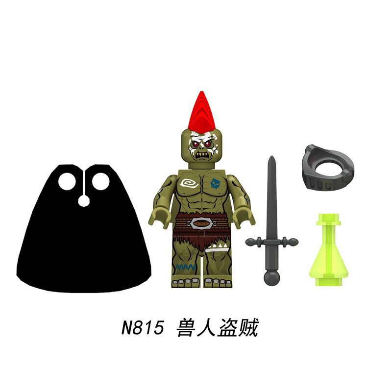 Hobbit Series Minifig Accessories Weapon Helmet Orc Solider Brick