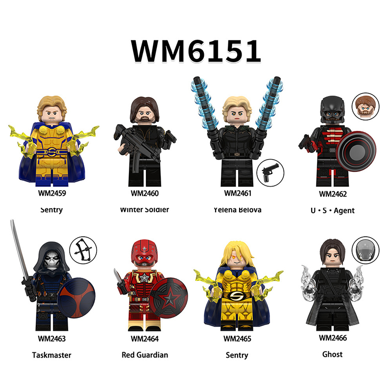 WM6151 Marvel Hero Series Sentry Yelena Belova  Building Blocks DC American Agent Action Figures Collection Children Gifts Toys WM2045-2048