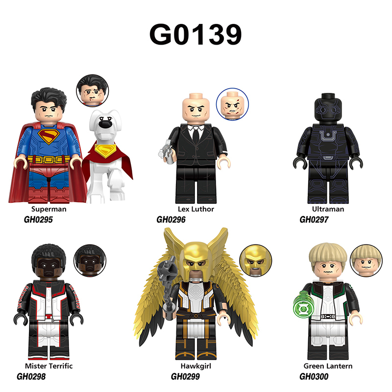 G0139 Marvel Super Heros Superman Ultraman Minifigs Lex Luthor Building Blocks Hawkgirl Mister Terrific Children Gifts Toys