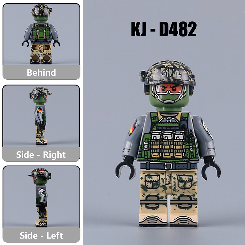 German KSK Special Forces Soliders Minifigs Knee Pads Belt Accessories
