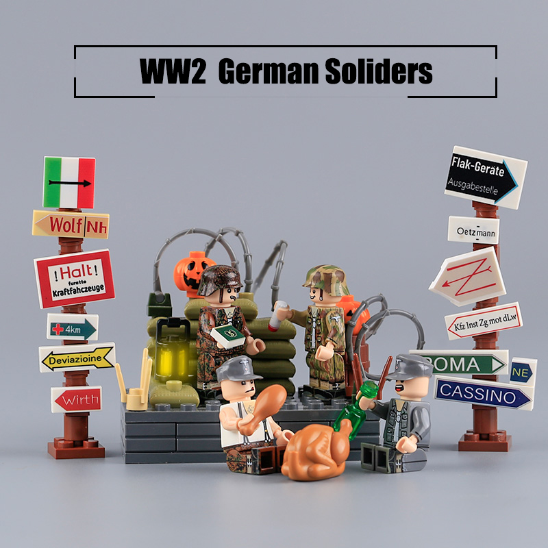 Military German Soliders Action Figures SS Dot44 War Accessories