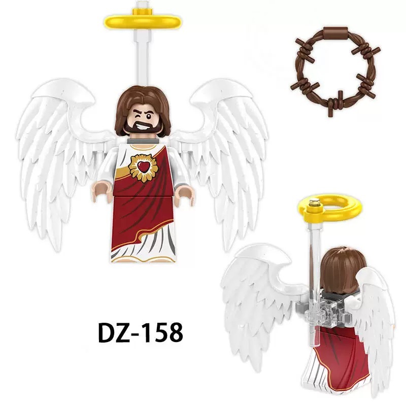 DZ158 Cartoon Series Jesus Jesus  Angel Minifigs Building Block Bible Character Action Figures Children Gifts Toys Christianity Compatible