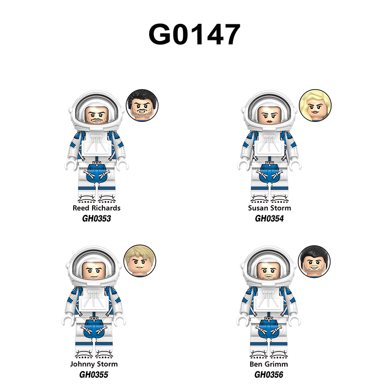 G0147 Marvel DC Fantastic Four Mister Fantastic Action Figure Susan Storm Reed Richards Building Blocks Annihilus Children Gifts Toys