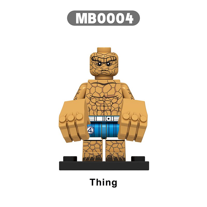 MB0001-0005 Marvel DC Fantastic Four Mister Fantastic Minifigs Action Figure Human Torch Building Blocks Annihilus Children Gifts Toys