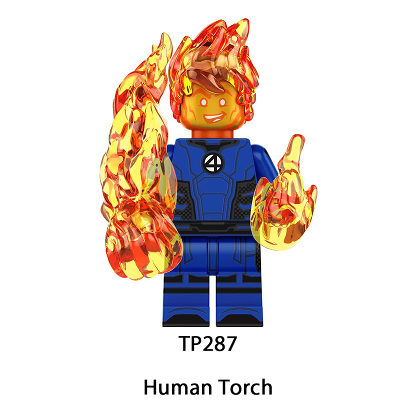 TP1036 Marvel DC Fantastic Four Mister Fantastic Minifigs Action Figure Human Torch Building Blocks Annihilus Children Gifts Toys