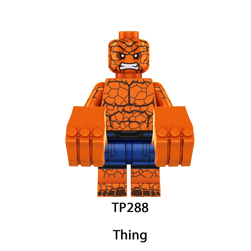 TP1036 Marvel DC Fantastic Four Mister Fantastic Minifigs Action Figure Human Torch Building Blocks Annihilus Children Gifts Toys
