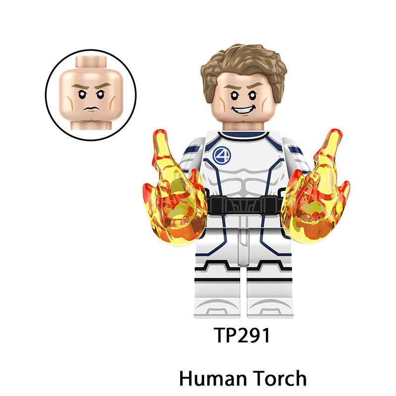 TP1036 Marvel DC Fantastic Four Mister Fantastic Minifigs Action Figure Human Torch Building Blocks Annihilus Children Gifts Toys