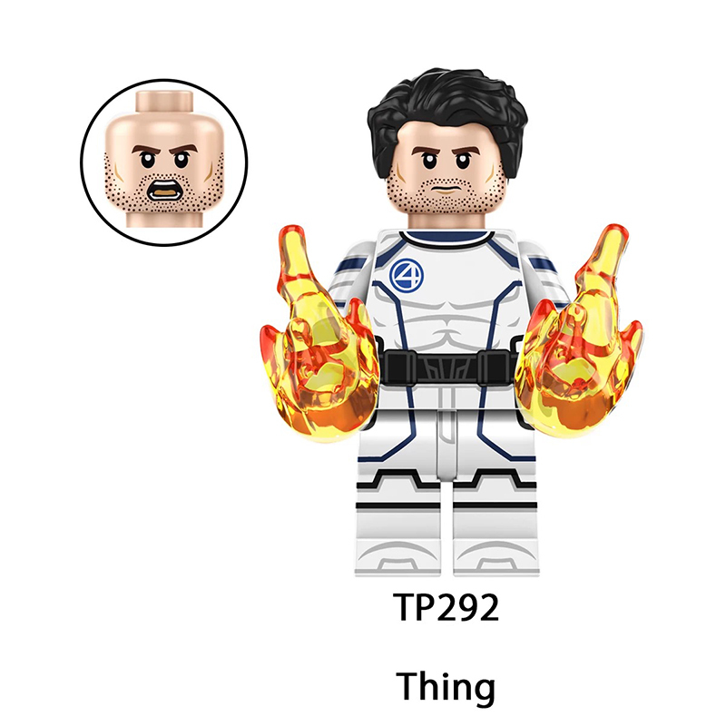 TP1036 Marvel DC Fantastic Four Mister Fantastic Minifigs Action Figure Human Torch Building Blocks Annihilus Children Gifts Toys